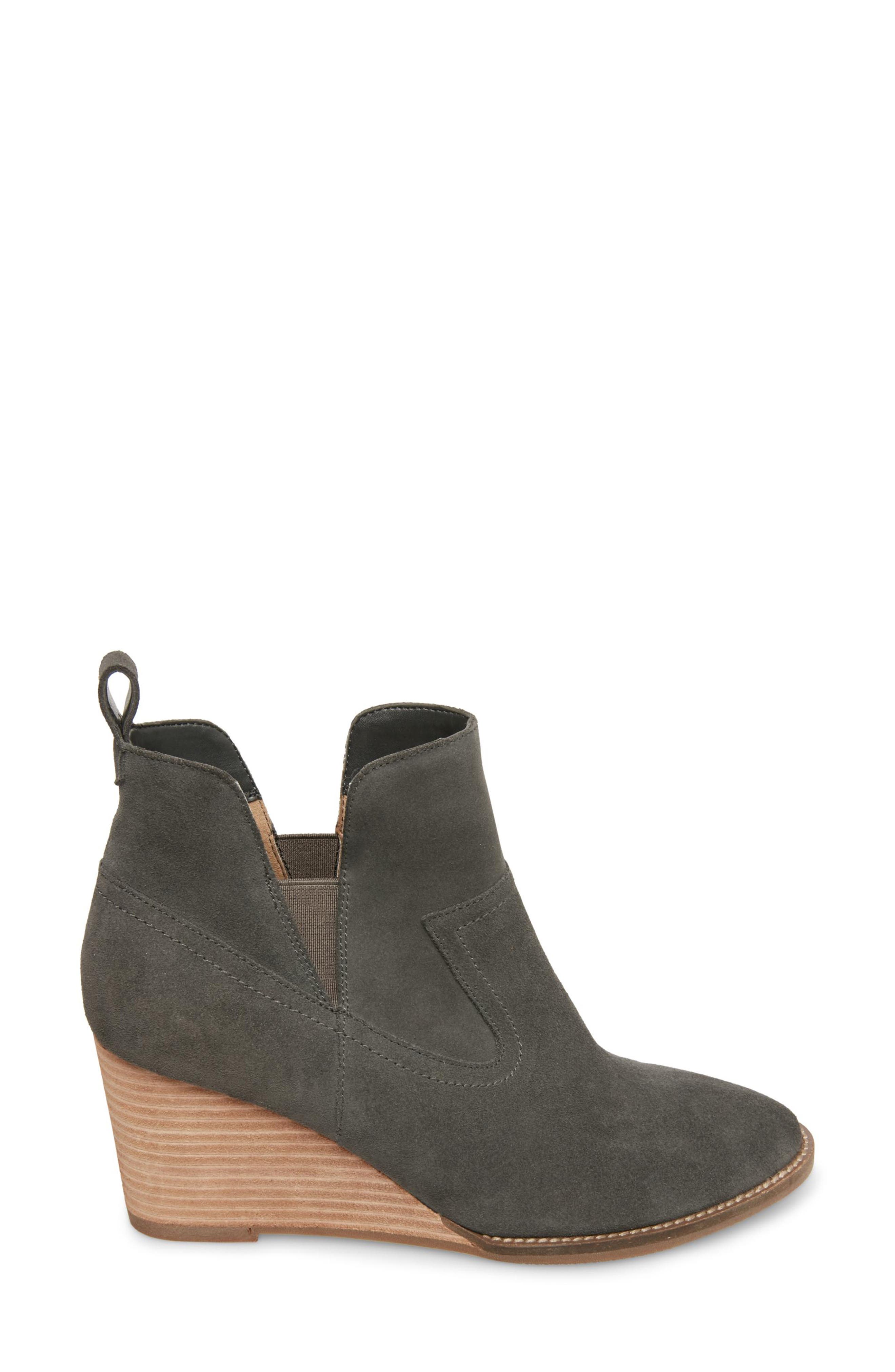 Blondo Irving Waterproof Wedge Bootie, Alternate, color, Dark Grey Suede