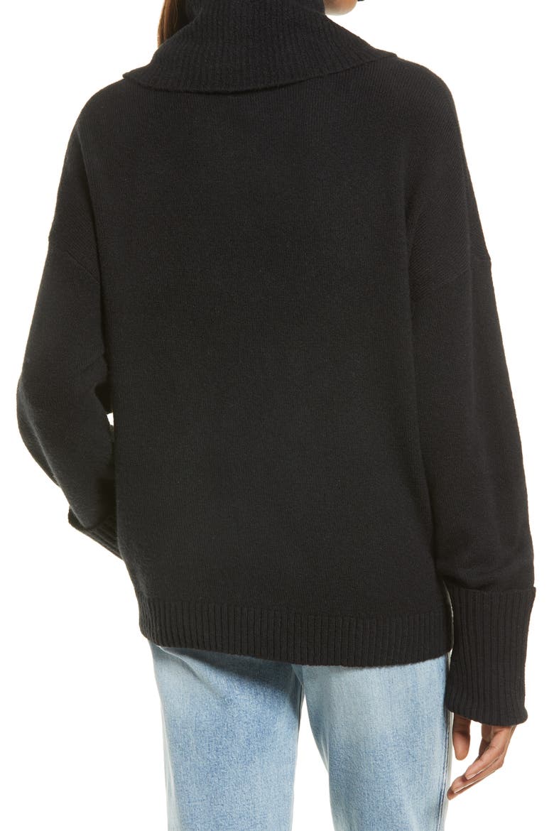 Women's Drape Turtleneck Sweater, Alternate, color, BLACK