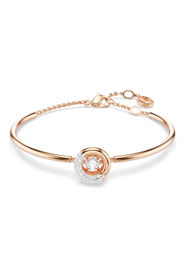 Dextera Dancing Crystal Charm Bracelet, Main, color, ROSE GOLD