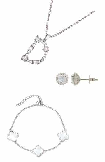 3-Piece Mixed Cubic Zirconia Initial Jewelry Set