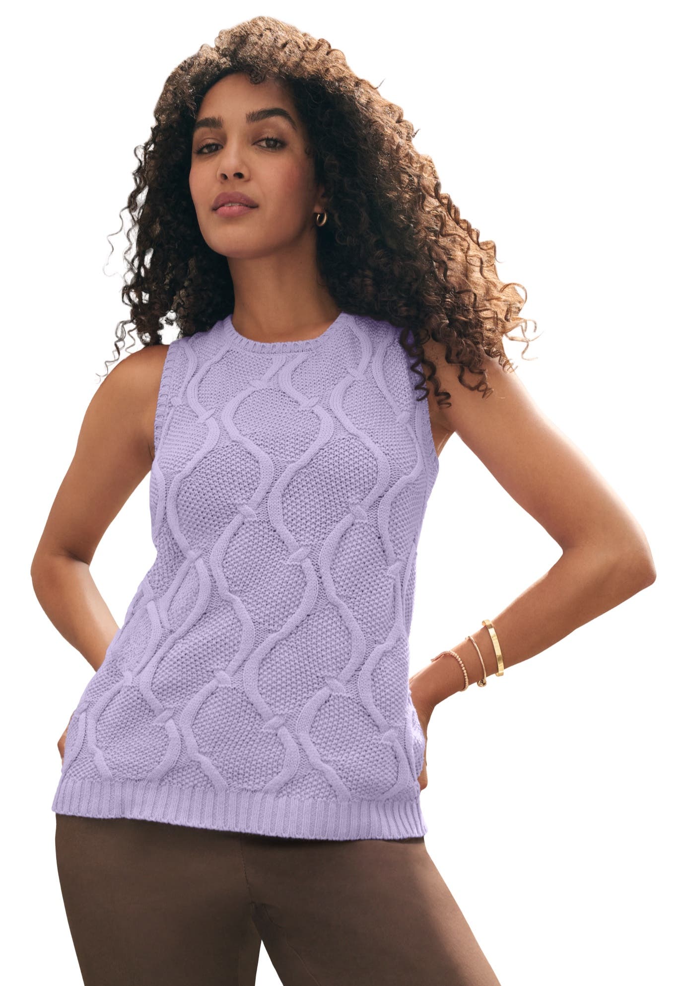 Sleeveless Cable Shell - image 3