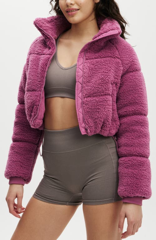 COTTON ON BODY ACTIVE THE MOTHER PUFFER CROPPED SOFT FLEECE JACKET
