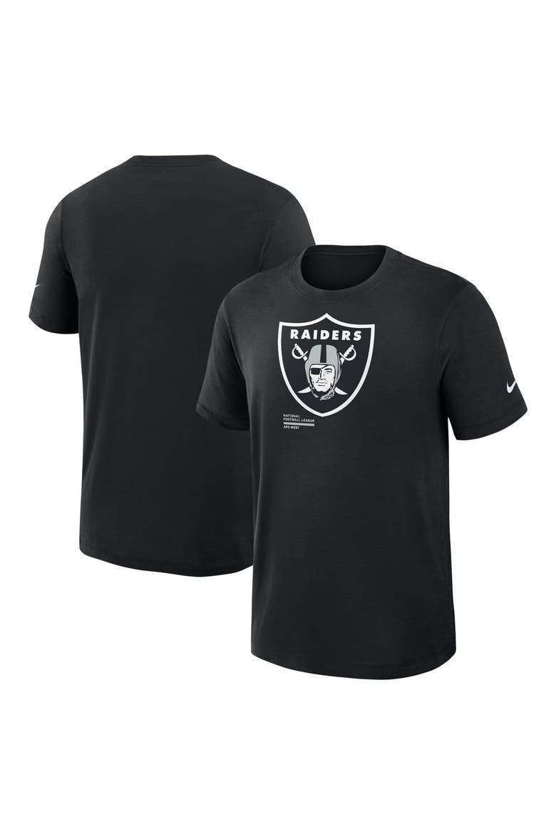 Men's Nike Black Las Vegas Raiders Left End Run Slub Performance T-Shirt, Main, color, Black