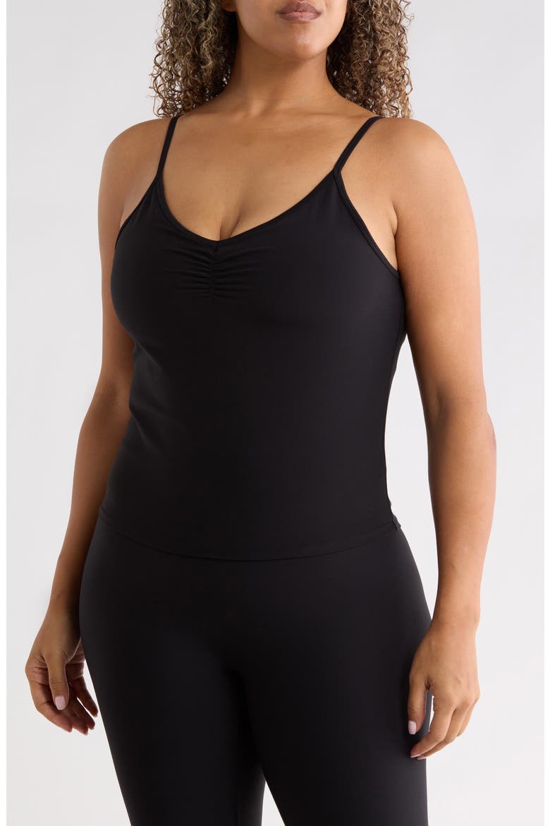 Ruched Cami, Main, color, VERY BLACK