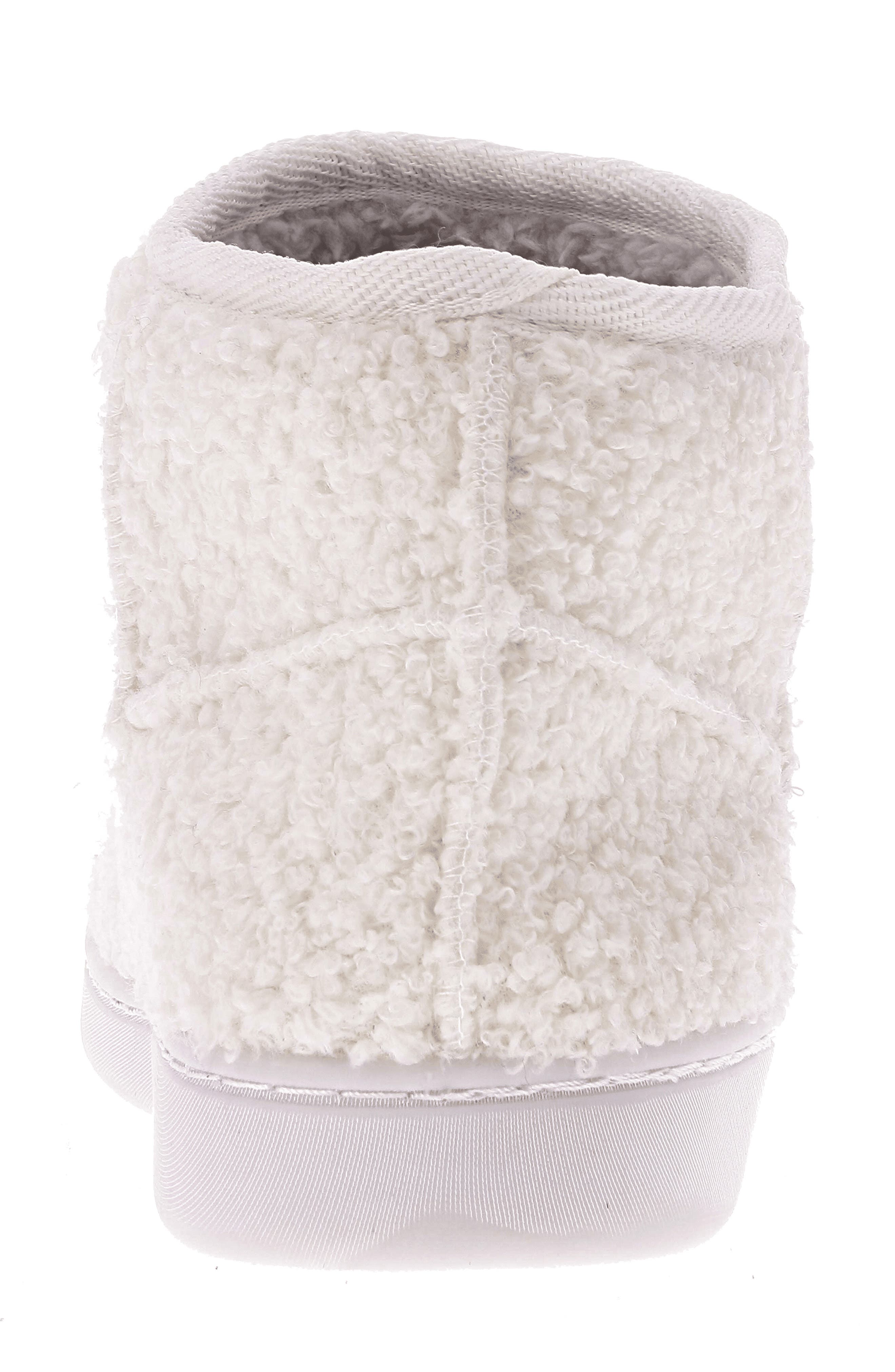 Chill Smiley Faux Shearling Bootie Slipper, Alternate, color, OATMEAL HAPPY FACE