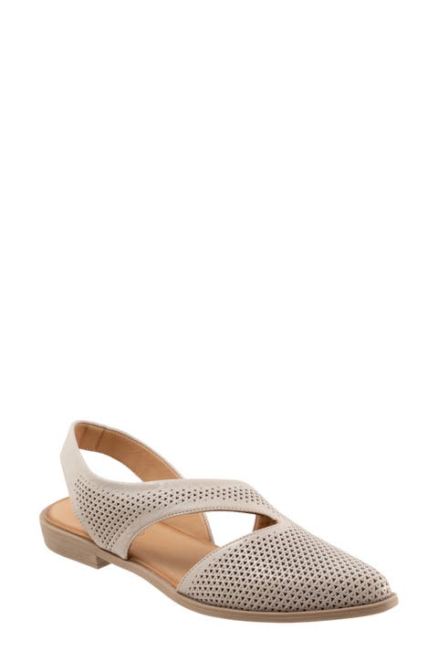 Bianca Perf Slingback Pointed Toe Flat (Women)