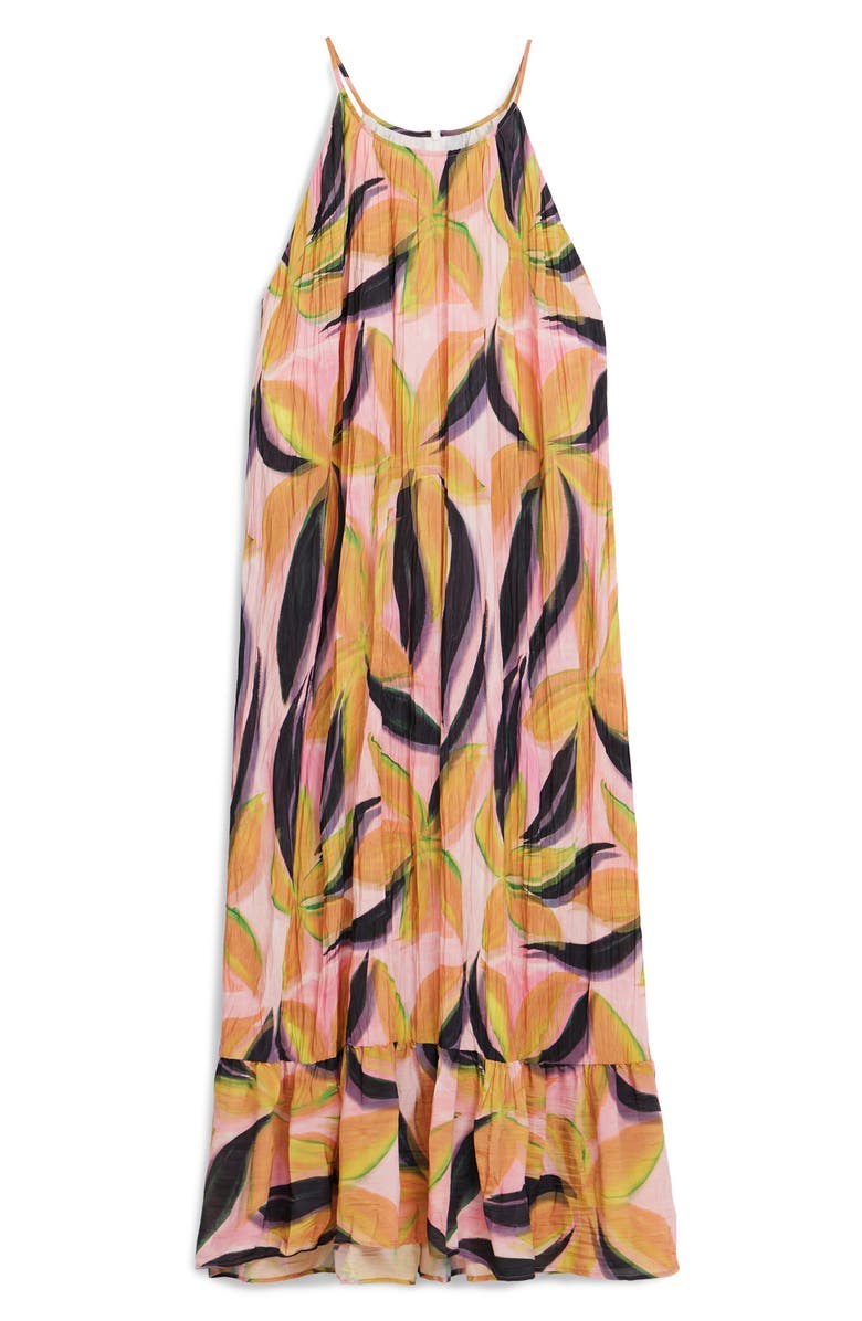 Desigual Floral Crinkled Midi Sundress, Alternate, color, Pink