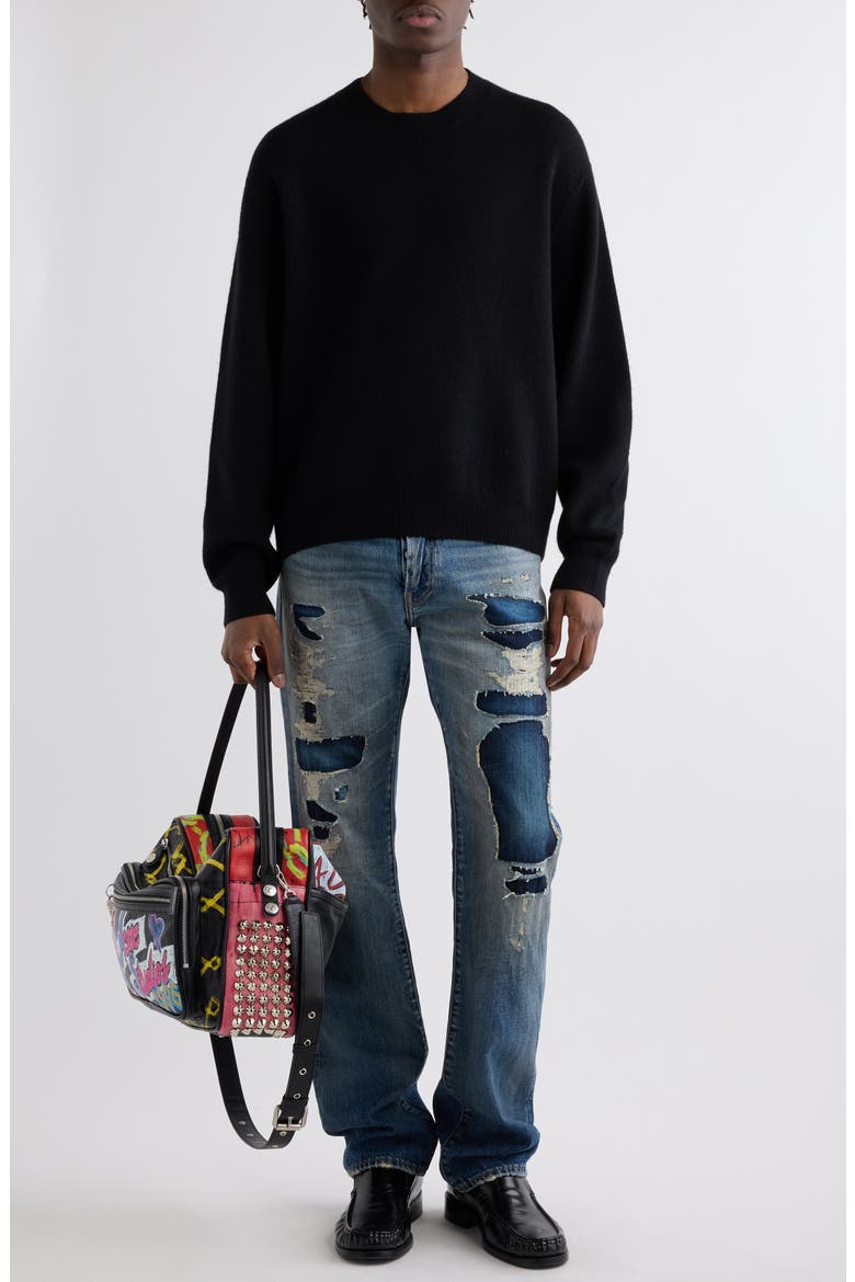 Klimis Cashmere Blend Sweater, Alternate, color, BLACK