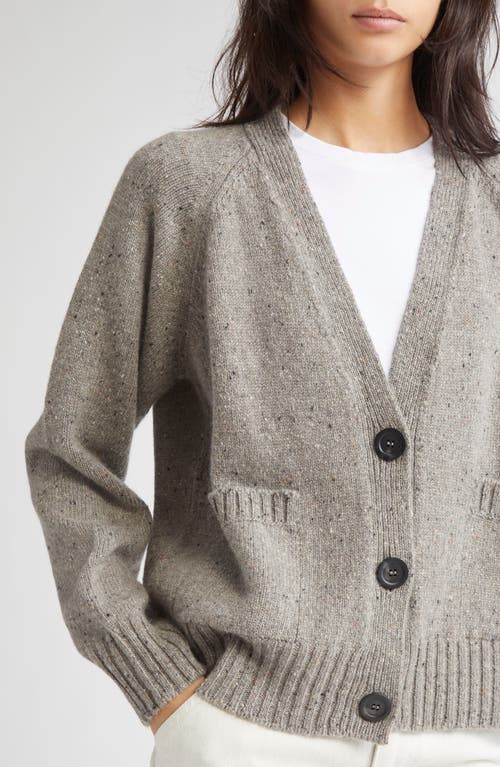 Johnstons Of Elgin Donegal Relaxed Cashmere V-neck Cardigan In Gray