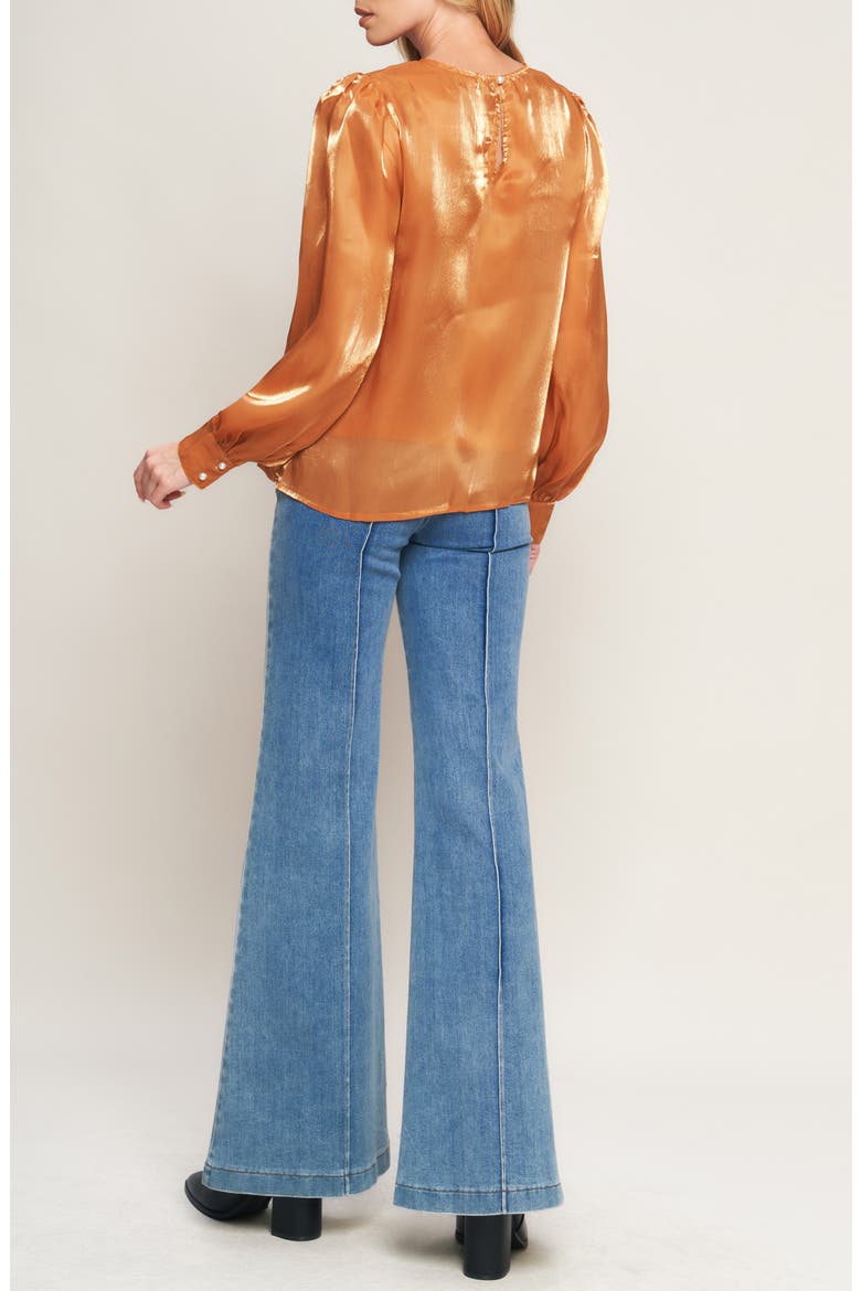 Sheen Long Sleeve Top, Alternate, color, BRONZE
