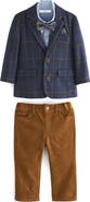 NEXT Kids' Check Blazer, Woven Shirt, Bow Tie & Pants Set