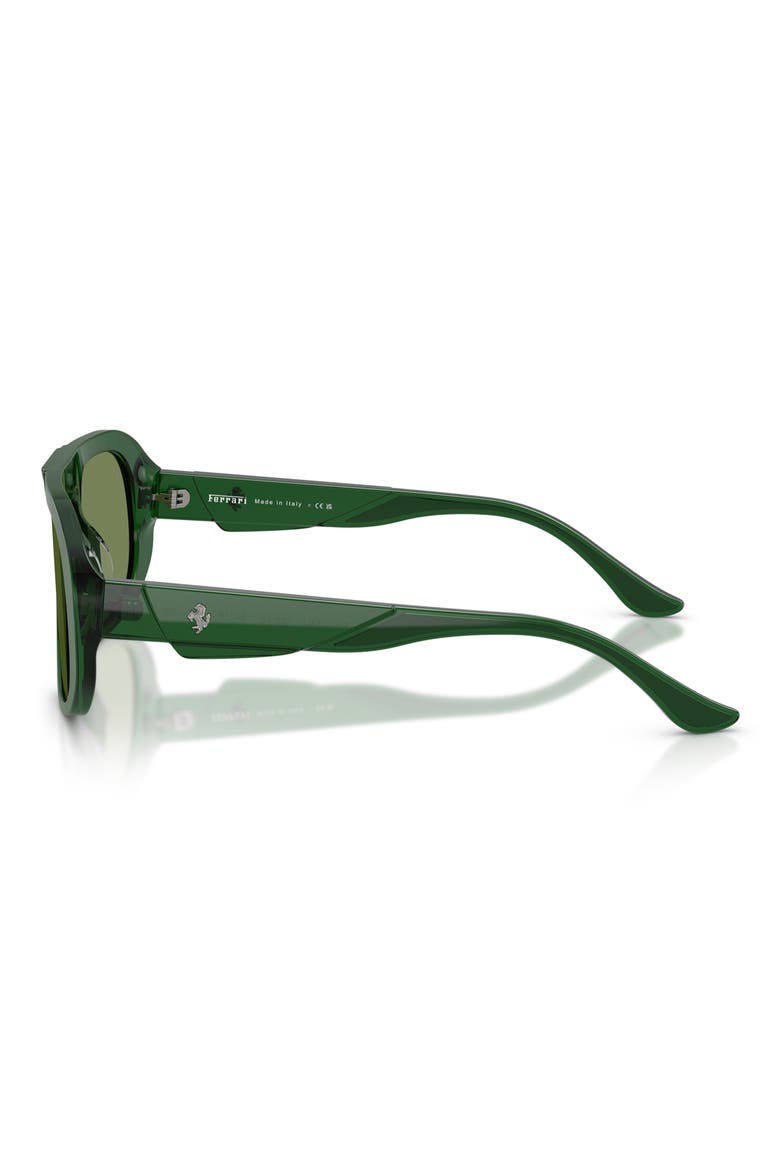 54mm Pillow Sunglasses, Alternate, color, DARK GREEN / GREEN