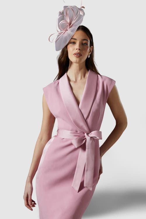 Coast Tux Satin Midi Dress In Pink
