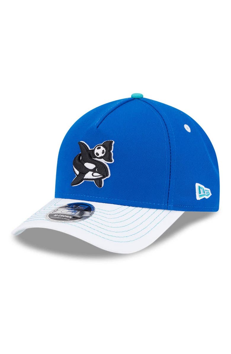 New Era Men's New Era Blue/White Seattle Sounders FC 2025 Jersey Hook 9FORTY M-Crown Adjustable Hat, Main, color, Blue