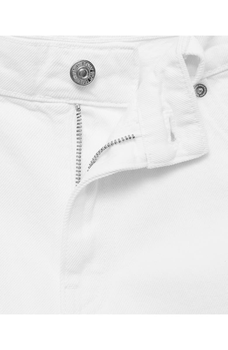 MANGO Frayed Denim Bermuda Shorts, Alternate, color, White