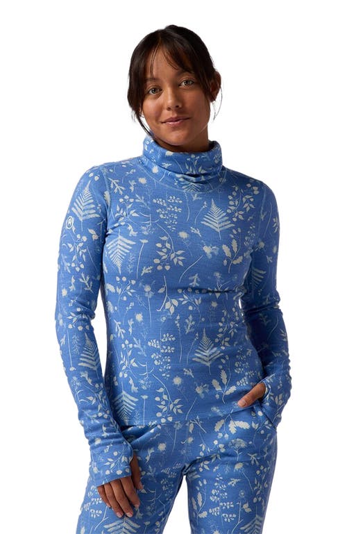 Backcountry Cedars Rws Merino Mid-wt Baselayer Funnel Neck Top In Blue