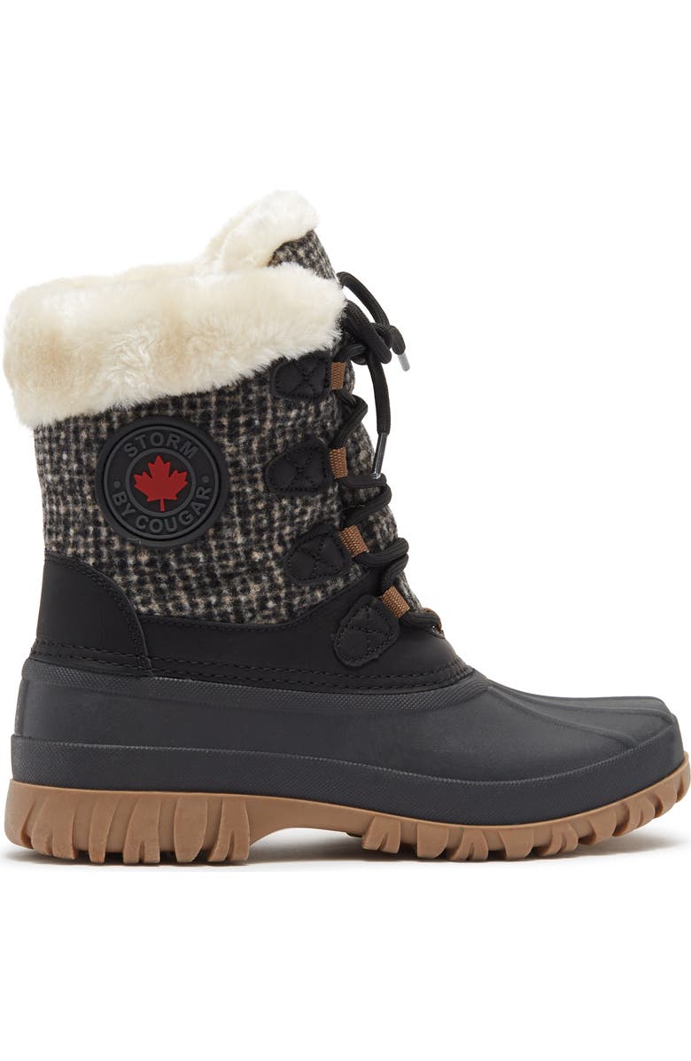 Cougar Gatsby Faux Shearling Cuff Duck Toe Boot, Alternate, color,
