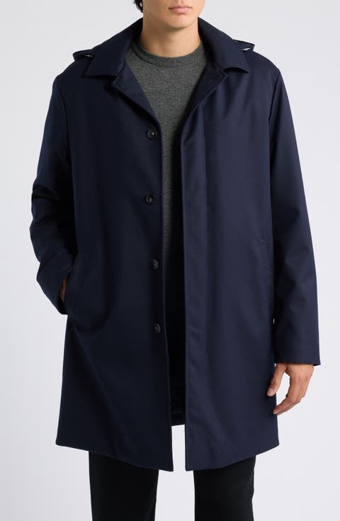 Wool Melange Coat with Removable Hood