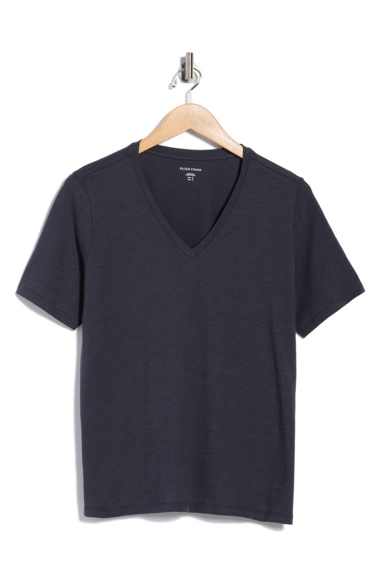 Eileen Fisher Easy V-Neck Organic Cotton T-Shirt, Alternate, color,