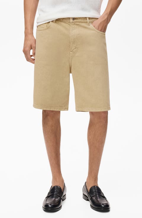 Relaxed Fit Denim Bermuda Shorts