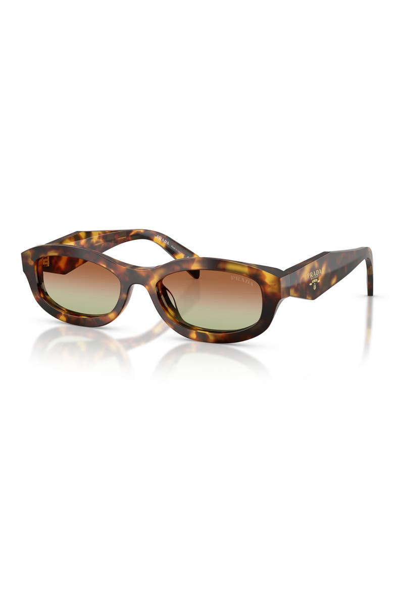 54mm Pillow Sunglasses, Alternate, color, HONEY TORTOISE / GREEN/ BROWN