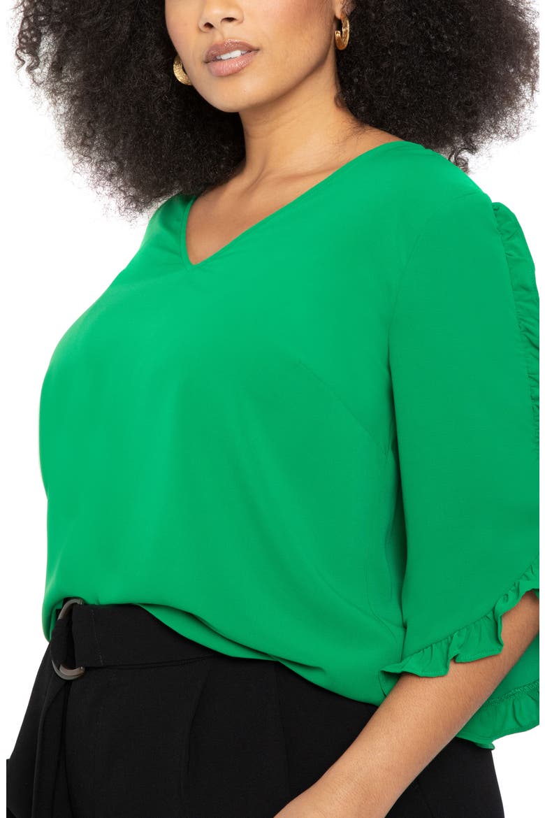 Ruffle Tulip Sleeve Blouse, Alternate, color, MOUNTAIN MEADOW
