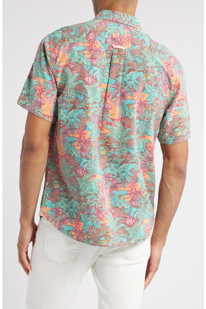 Playa Blanca Paisley Button-Up Shirt, Alternate, color, DARK TERRA COTTA