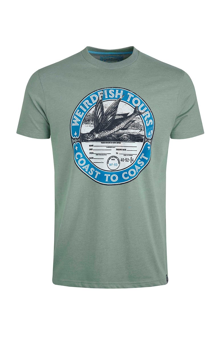 Weird Fish Coasting Front Print Graphic T-Shirt, Alternate, color, Dusty Teal