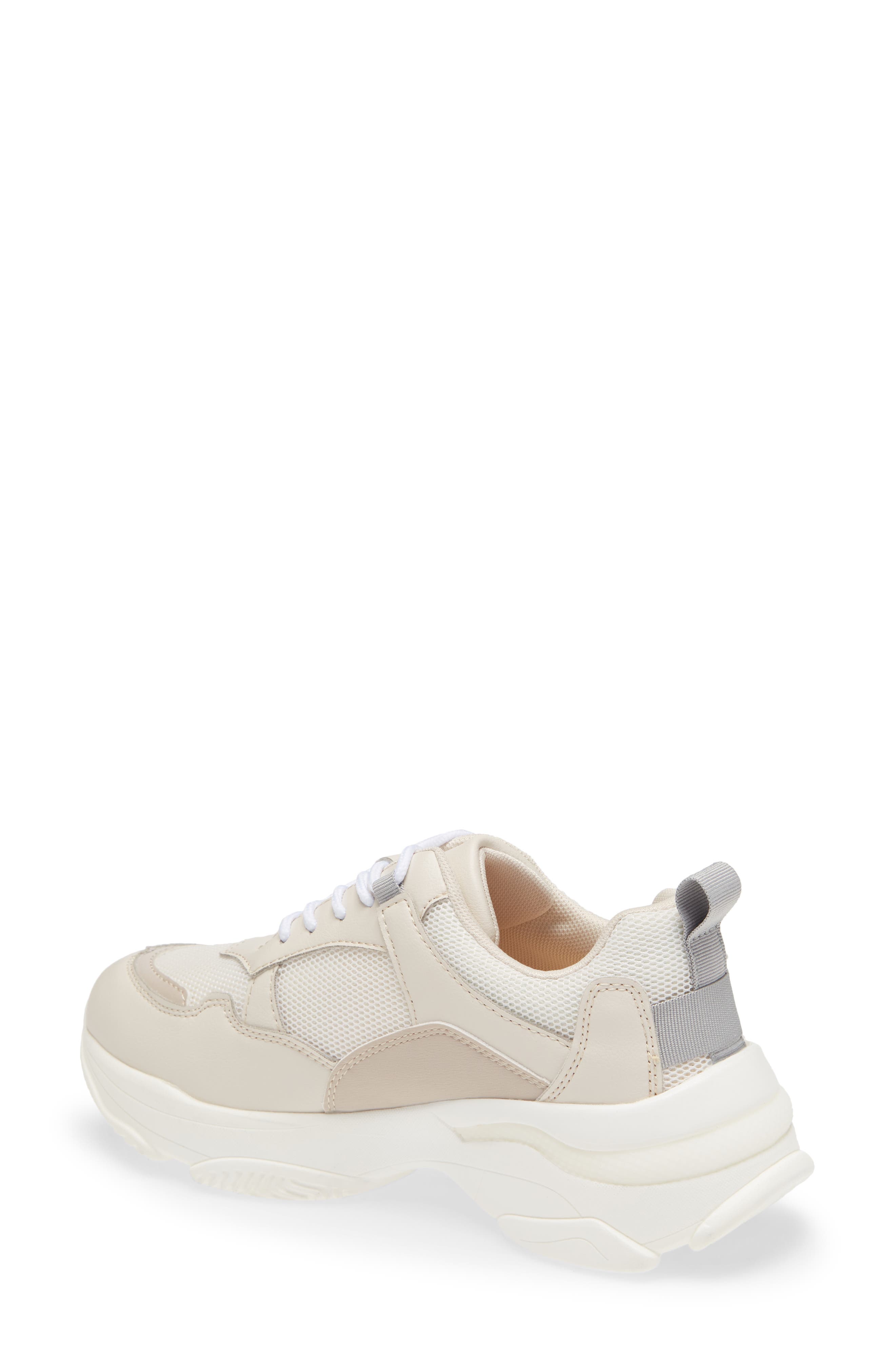 Stassi Chunky Sneaker, Alternate, color, BEIGE LEATHER