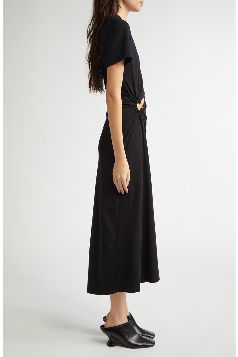 Ring Pierced Jersey Dress, Alternate, color, BLACK