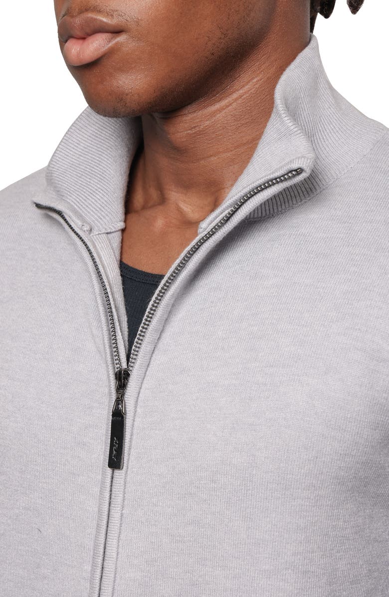 XRAY Mock Neck Full Zip Sweater, Alternate, color, Light Heather Grey