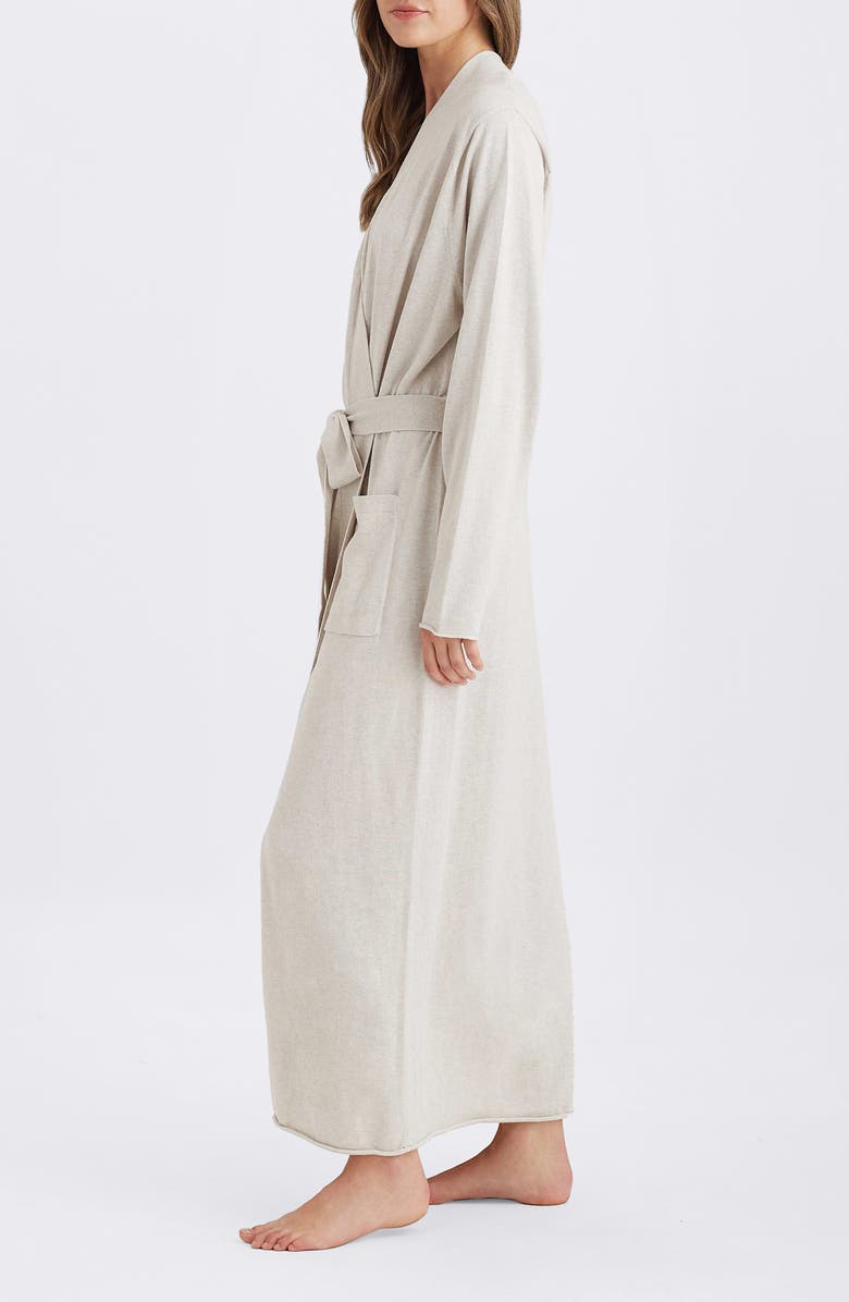 Papinelle Cotton & Cashmere Maxi Robe, Alternate, color, Ecru