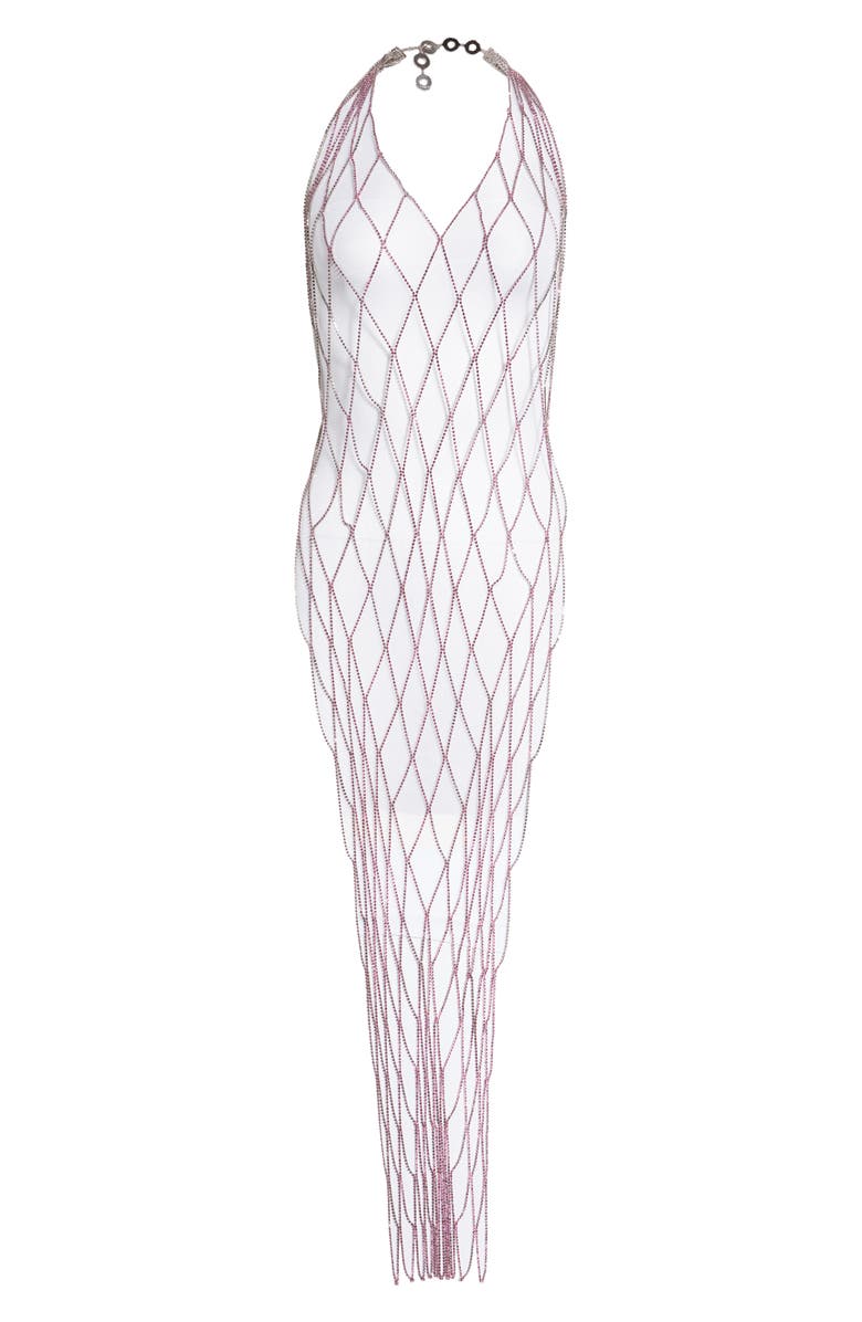 Benedetta Bruzziches Bellatrix Halter Neck Jeweled Chain Net Dress Overlay, Alternate, color, 