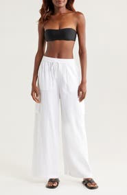 Nordstrom Cotton Gauze Cover-Up Cargo Pants