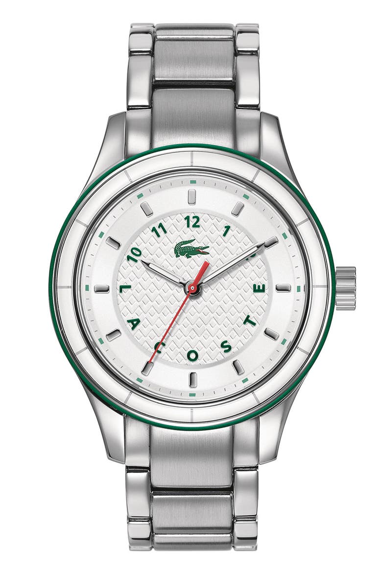 'Sydney' Round Bracelet Watch, 38mm, Main, color, SILVER/ GREEN