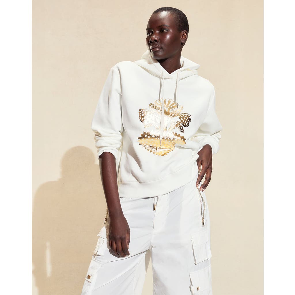 Cynthia Rowley Heart Of Gold Hoodie In White