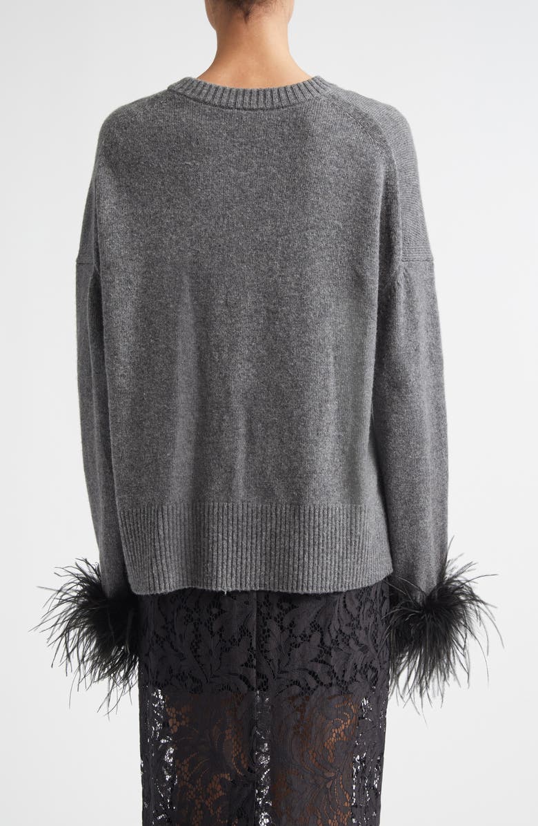 A.L.C. Wilda Feather Cuff Sweater, Alternate, color, Medium Heather Grey