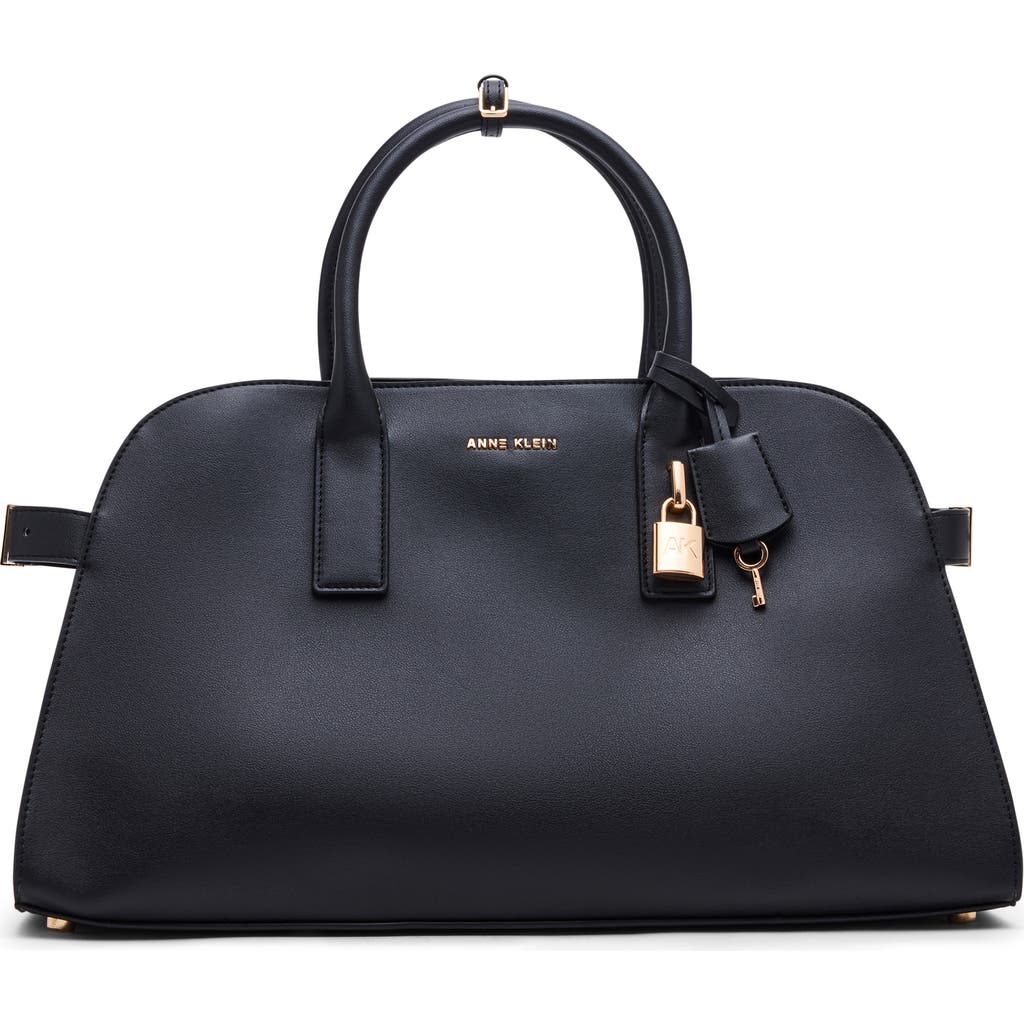 Anne Klein Large Curved Satchel In Black