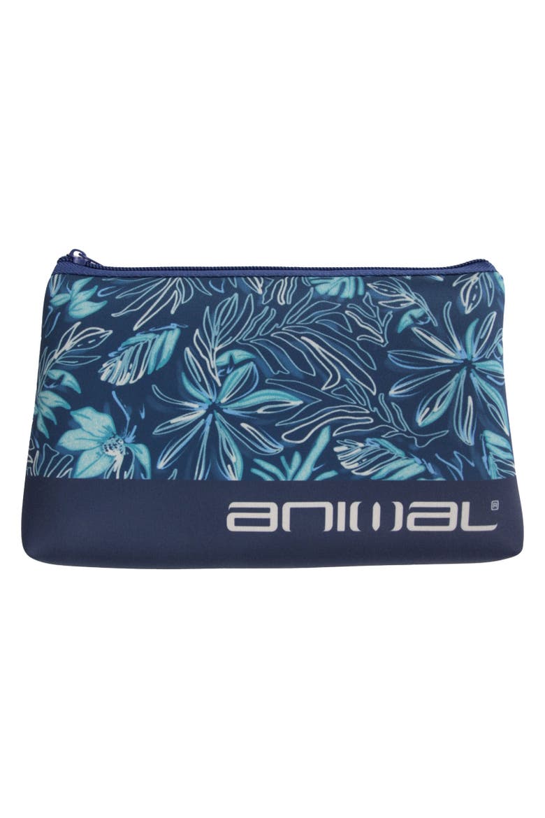 Floral Pattern Neoprene Bag, Alternate, color, Blue