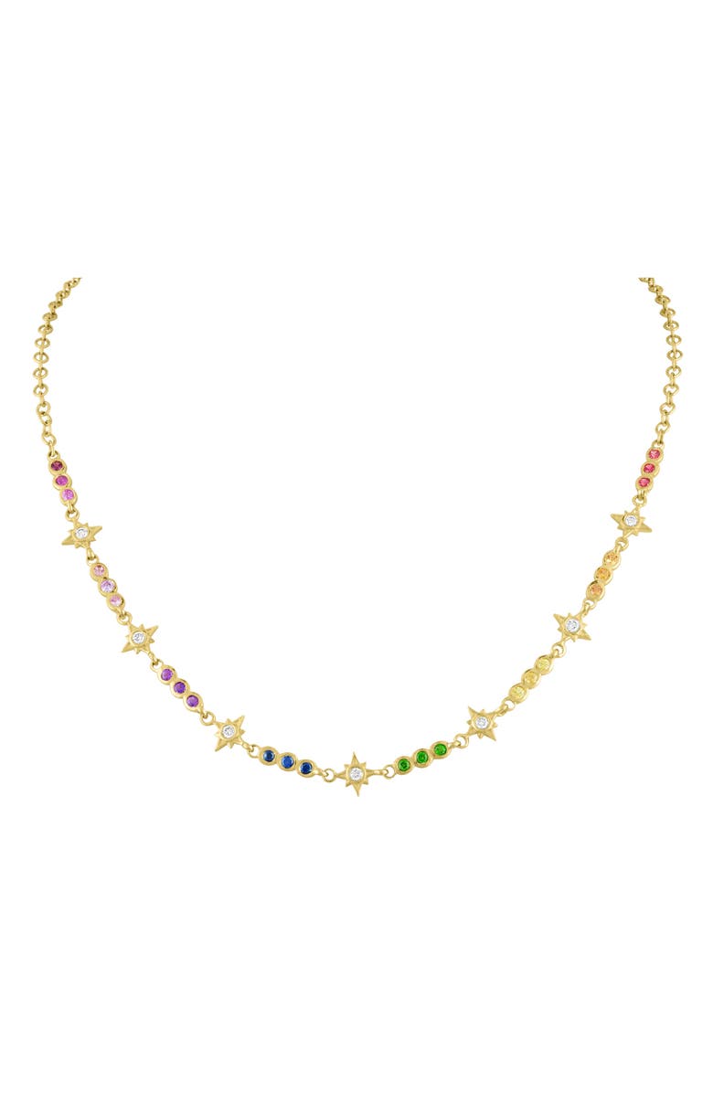 EDEN PRESLEY Rainbow Stars Diamond & Sapphire Necklace, Main, color, Yellow Gold/ Sapphire/ Diamond