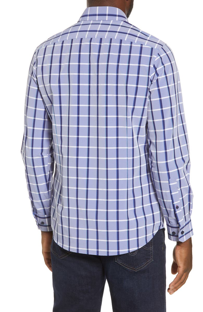 MOVE Performance Apparel Regular Fit Plaid Button-Up Performance Shirt, Alternate, color, 