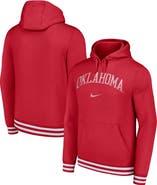 Nike Men's Nike Crimson Oklahoma Sooners Distressed Sketch Retro Fitted Pullover Hoodie