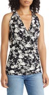 Loveappella Print Faux Wrap Tank