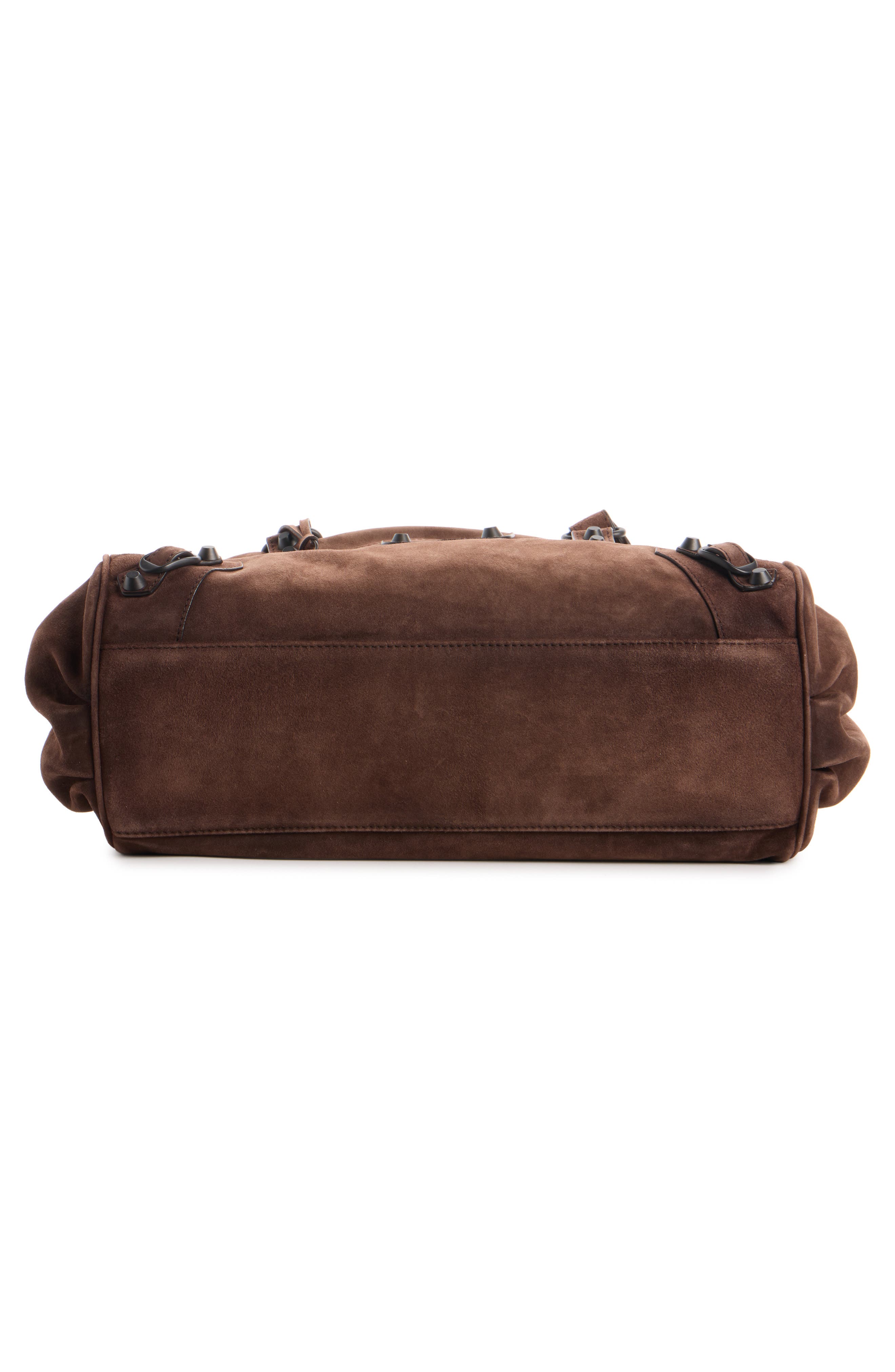 Le City Suede East/West Shoulder Bag, Alternate, color, 2308 LIGHT ESPRESSO
