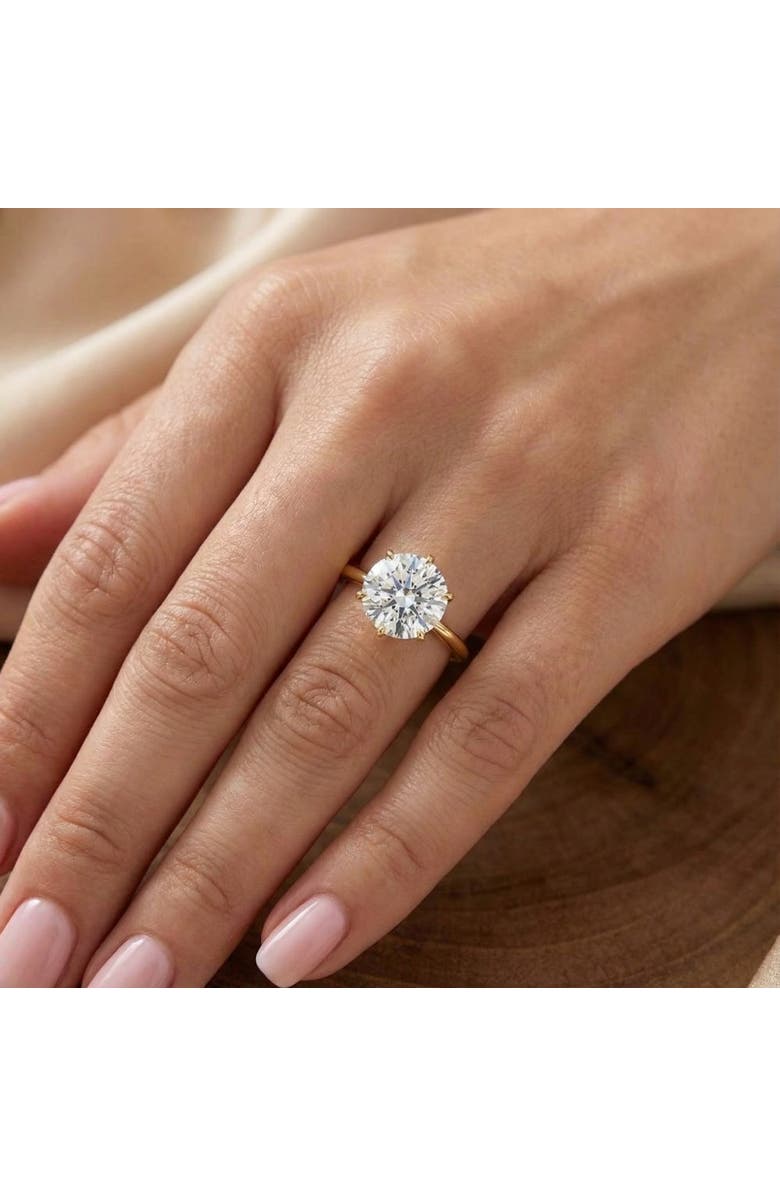 Bliss Diamond 2 Ct Round Solitaire Diamond Engagement Ring 14k Gold, Alternate, color, 14K Yellow Gold