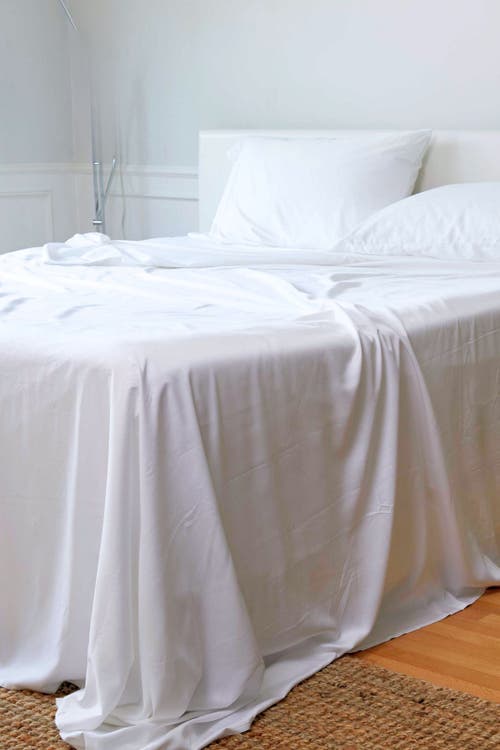Bedvoyage Luxury 100% Viscose Cooling Bed Sheet Set In White