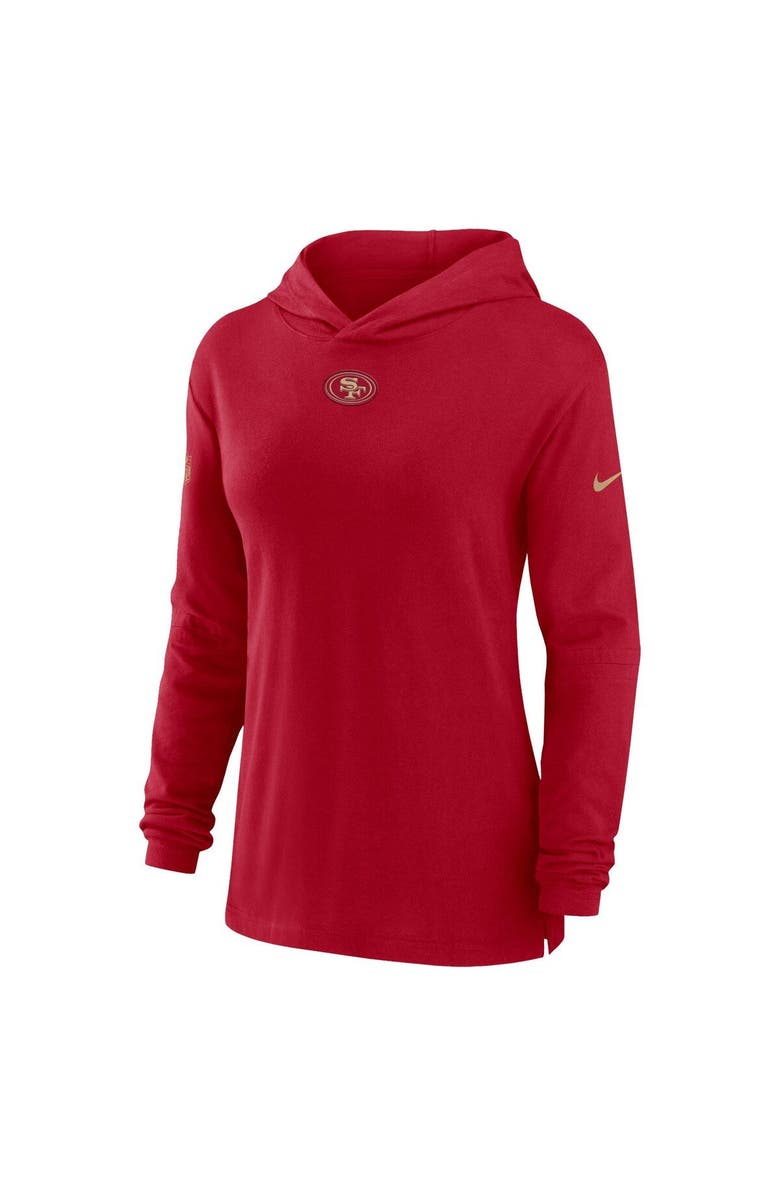 Nike Women's Nike Scarlet San Francisco 49ers Sideline Performance Long Sleeve Hoodie T-Shirt, Alternate, color, 