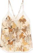 Zadig & Voltaire Christy Horse Print Crêpe de Chine Silk Camisole