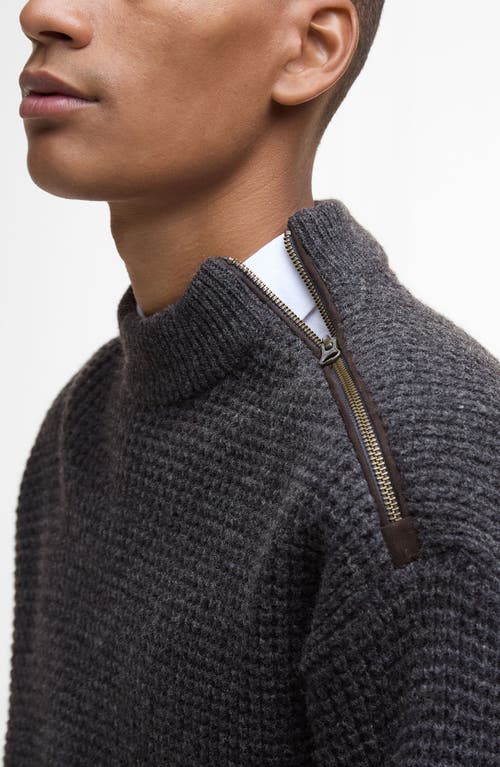 Barbour Gearstone Zip Shoulder Wool Sweater In Animal Print