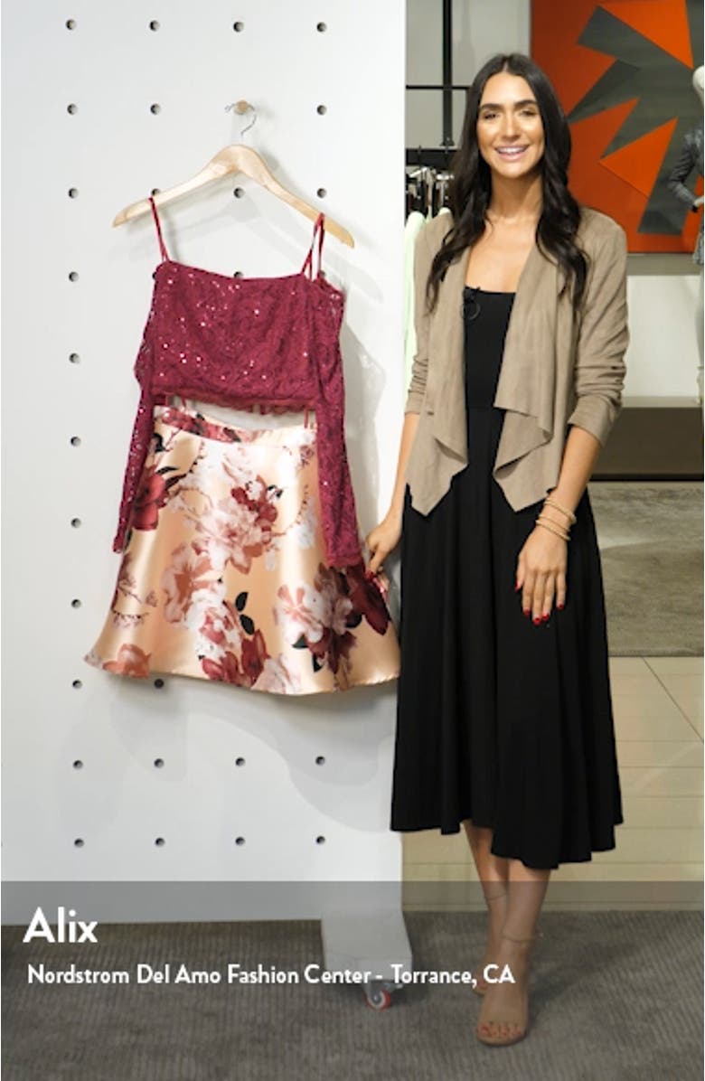 Sequin Lace & Mikado Long Sleeve Two-Piece Dress, sales video thumbnail